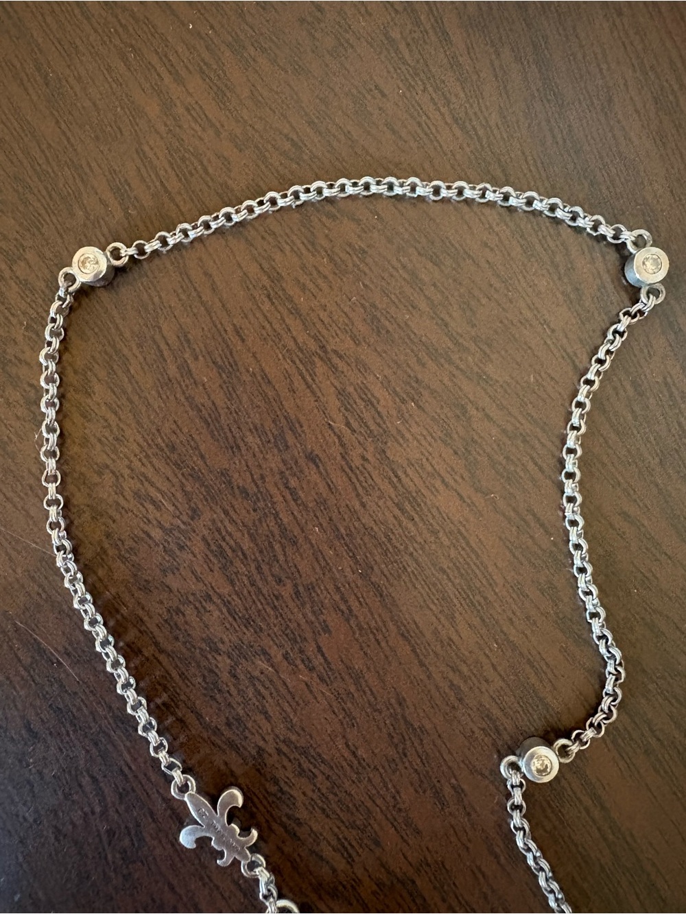 Judith Ripka .925 Polished Silver Women's Chain Necklace with CZ stones - Picture 6 of 10